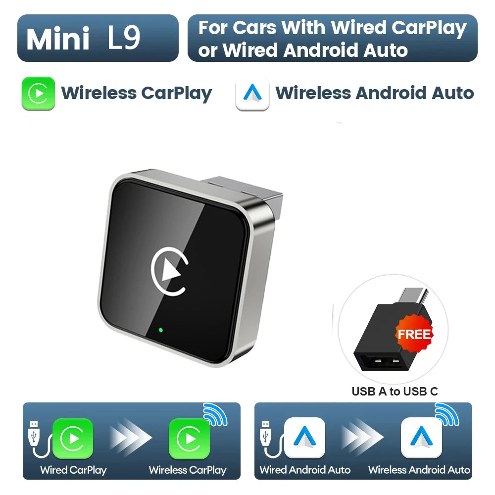 2-in-1 kabelloser CarPlay-Dongle, kabelloser Android Auto-Adapter
