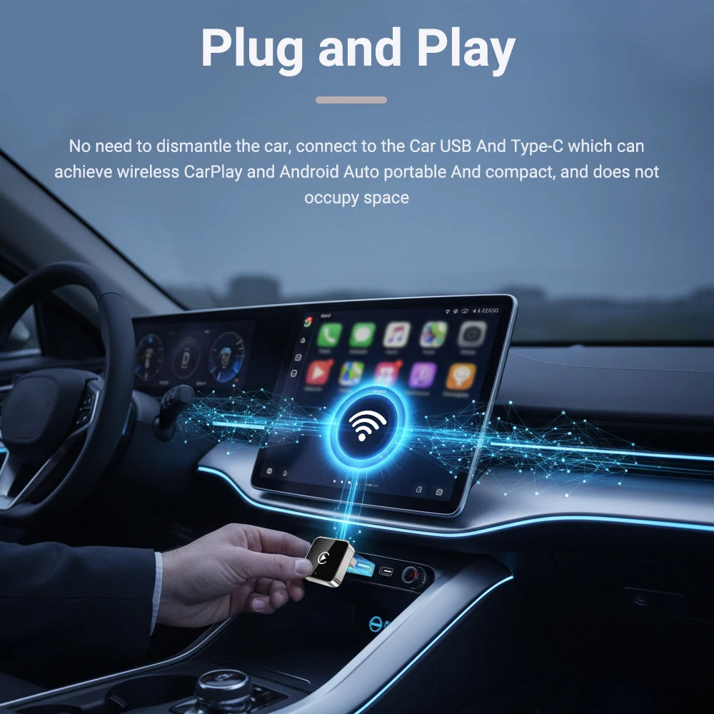 2-in-1 kabelloser CarPlay-Dongle, kabelloser Android Auto-Adapter