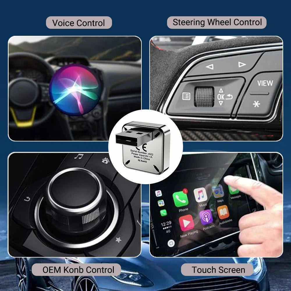 2-in-1 kabelloser CarPlay-Dongle, kabelloser Android Auto-Adapter