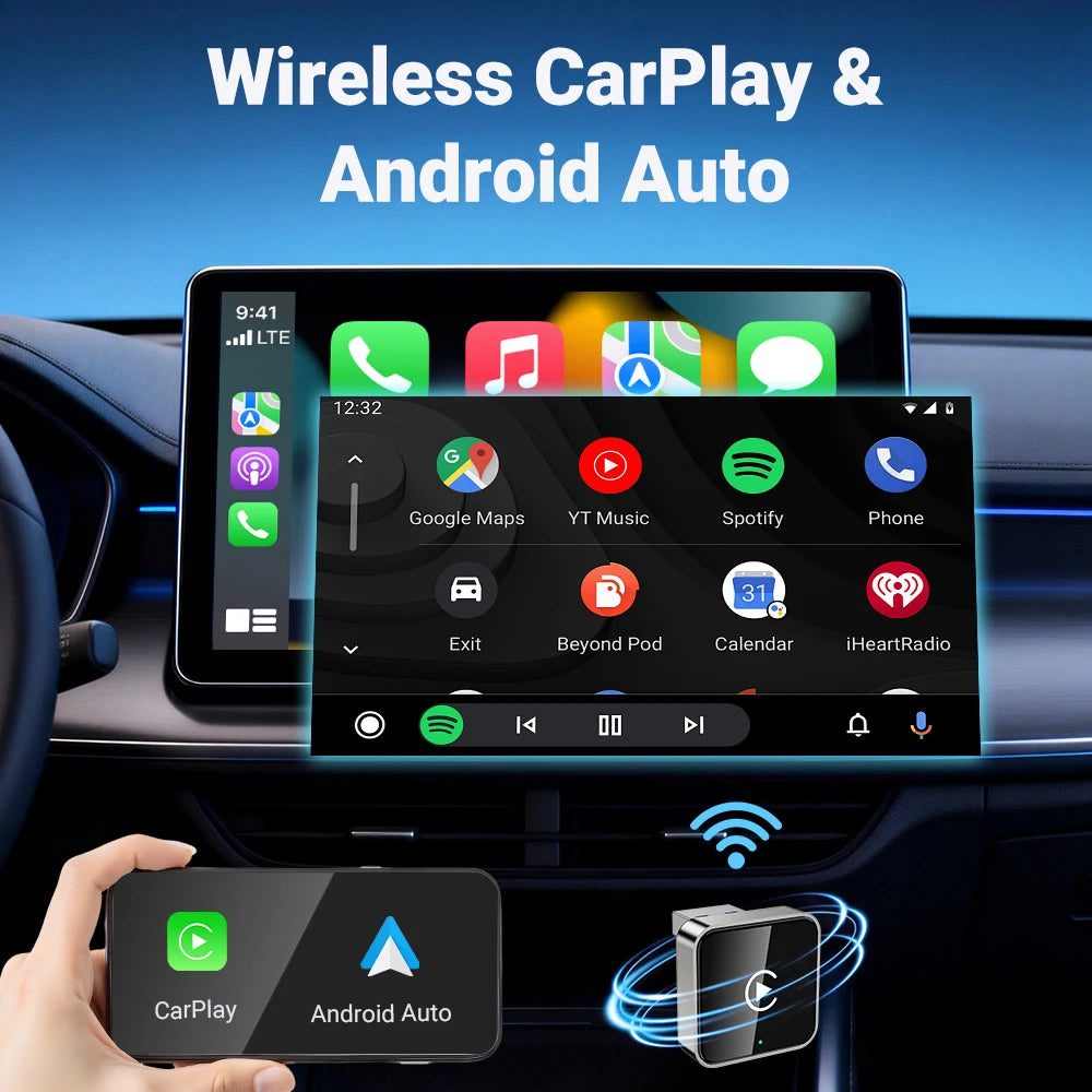 2-in-1 kabelloser CarPlay-Dongle, kabelloser Android Auto-Adapter